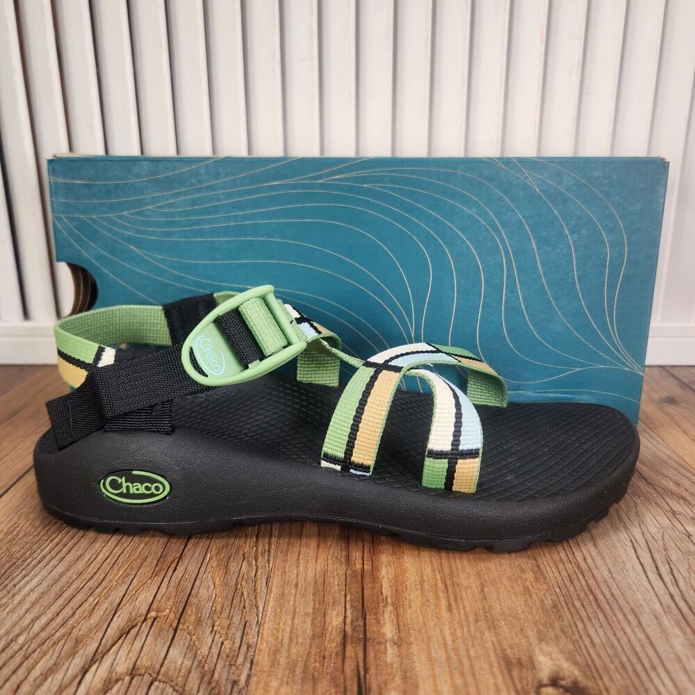 Chaco Z/1 Classic Block Green Women's Sz 7 Black Colorful Hiking Strappy Sandals